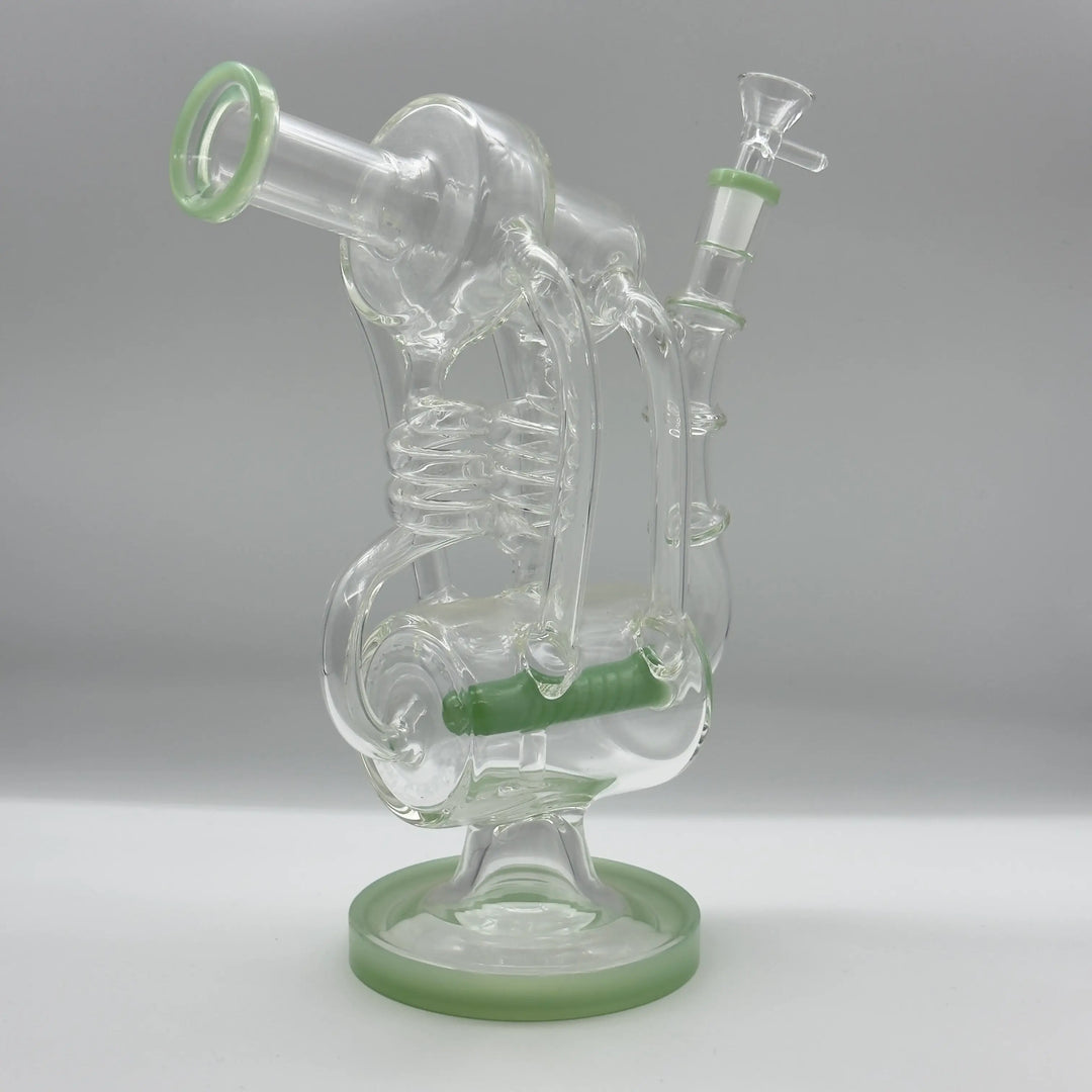 9.8-inch Green Accent High Borosilicate Glass Bong