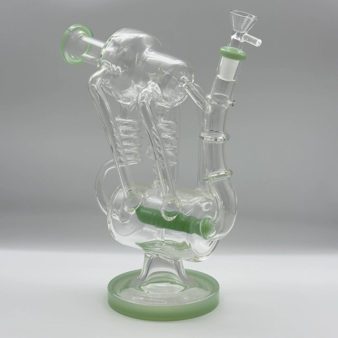 9.8-inch Green Accent High Borosilicate Glass Bong
