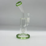 Load image into Gallery viewer, 9.8-inch Honeycomb Percolator High Borosilicate Glass Bong with Green Accents
