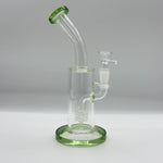 Load image into Gallery viewer, 9.8-inch Honeycomb Percolator High Borosilicate Glass Bong with Green Accents
