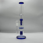 Load image into Gallery viewer, 15” Blue Coil Honeycomb Showerhead Triple-Percolator Glass Bong
