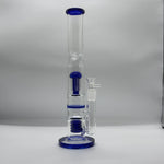 Load image into Gallery viewer, 15” Blue Coil Honeycomb Showerhead Triple-Percolator Glass Bong
