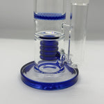 Load image into Gallery viewer, 15” Blue Coil Honeycomb Showerhead Triple-Percolator Glass Bong
