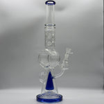 Load image into Gallery viewer, 17” Blue Donut-Recycler Cone Percolator Glass Bong
