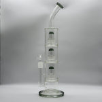 Load image into Gallery viewer, 18” Clear Triple-Percolator Bent-Neck Glass Bong
