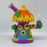 Load image into Gallery viewer, 7.5&quot; Sunflower Cottage Cool Glass Dab Rig Bong
