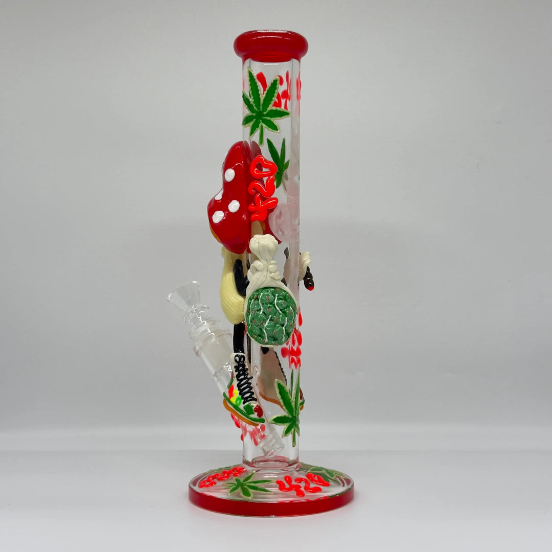 11.8" Glow 420 Mushroom Cool Glow in The dark Bong