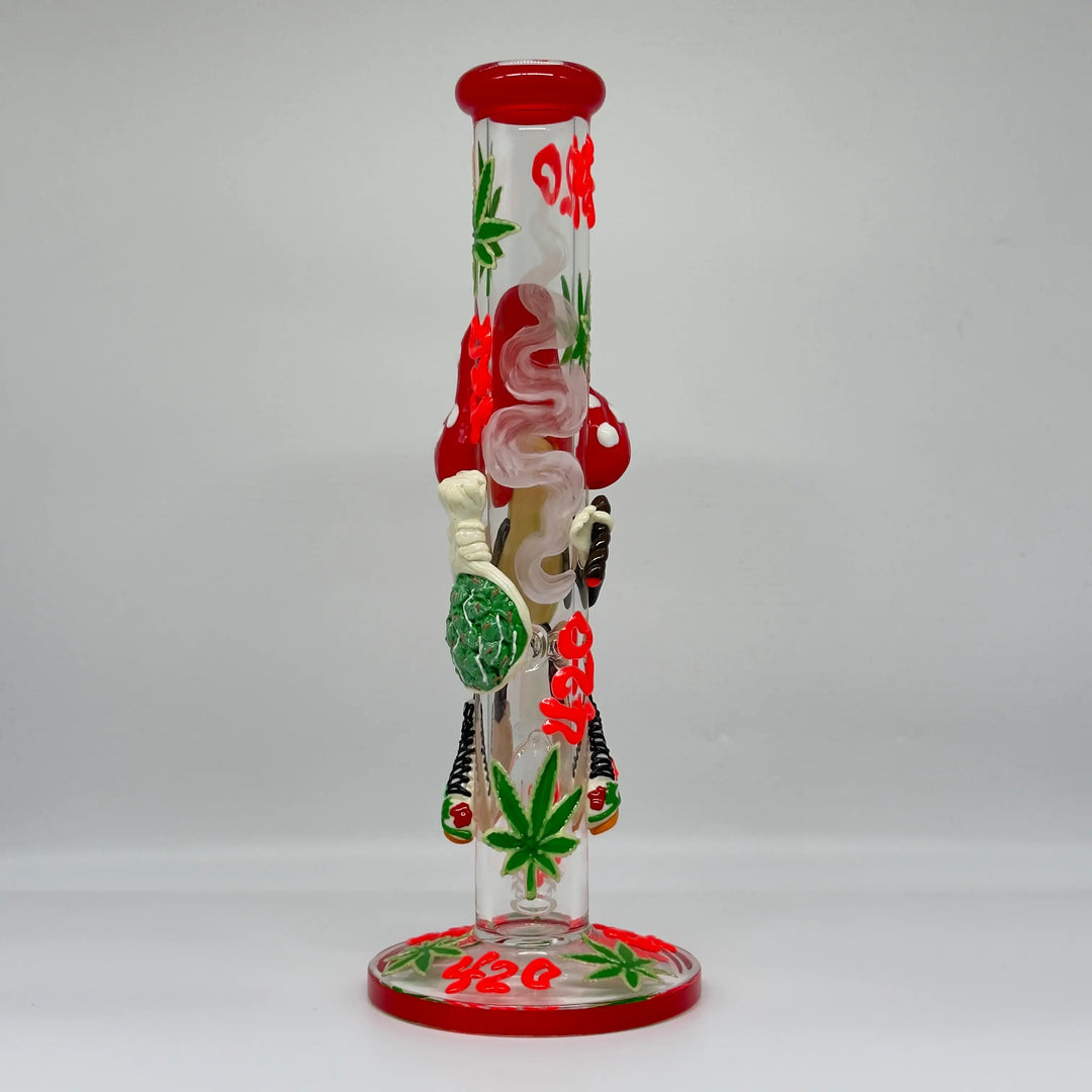 11.8" Glow 420 Mushroom Cool Glow in The dark Bong