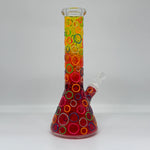 Load image into Gallery viewer, 9.8&quot;Glow Polka-Dot Glass Beaker Glow in The dark Bong
