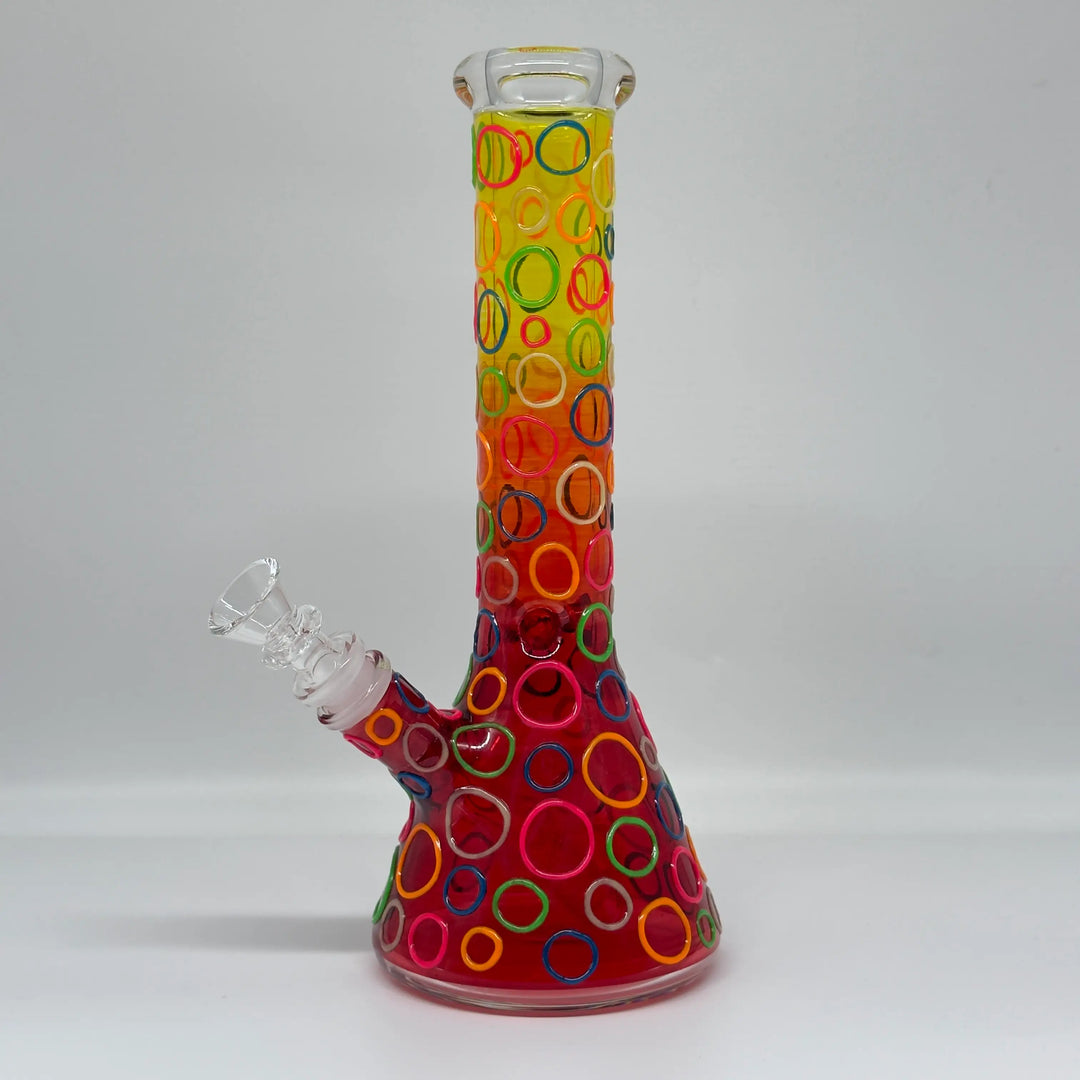 9.8"Glow Polka-Dot Glass Beaker Glow in The dark Bong