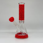 Load image into Gallery viewer, 9.8″Red Glow-Scribble Glass Beaker Glow in The Dark  Bong
