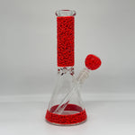 Load image into Gallery viewer, 9.8″Red Glow-Scribble Glass Beaker Glow in The Dark  Bong
