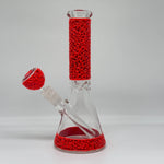 Load image into Gallery viewer, 9.8″Red Glow-Scribble Glass Beaker Glow in The Dark  Bong
