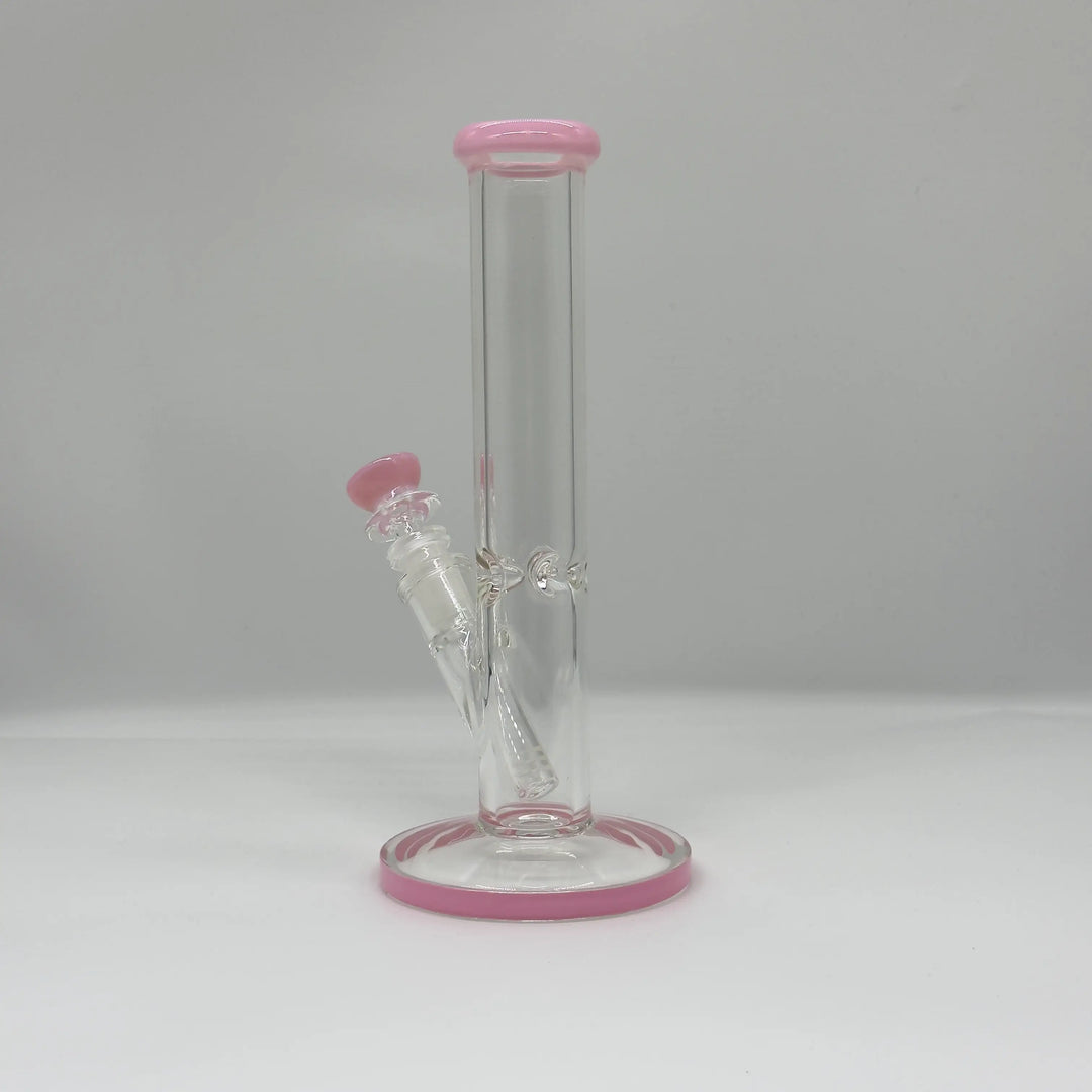 10-Inch Pink Straight Tube Cheap Glass Bong