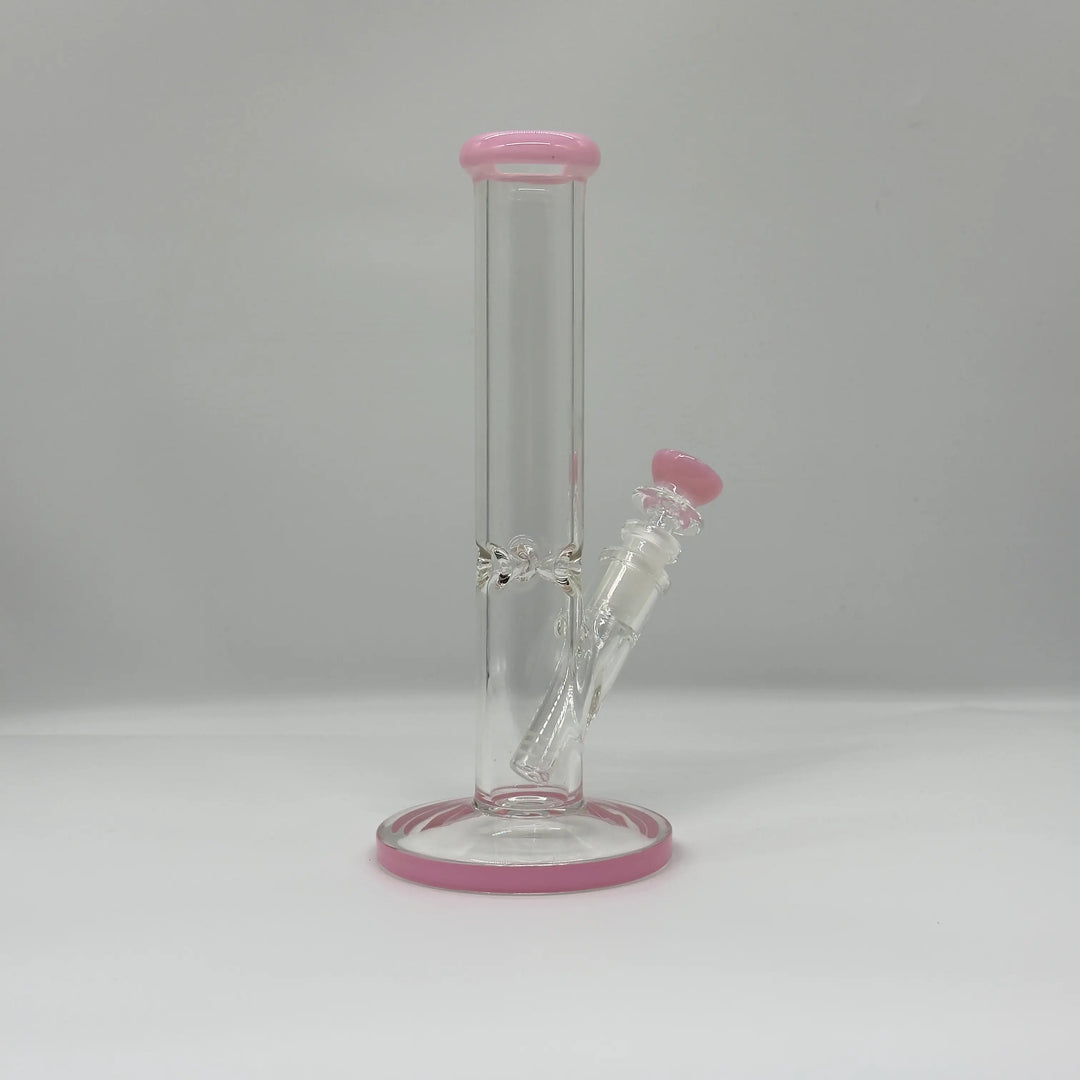 10-Inch Pink Straight Tube Cheap Glass Bong