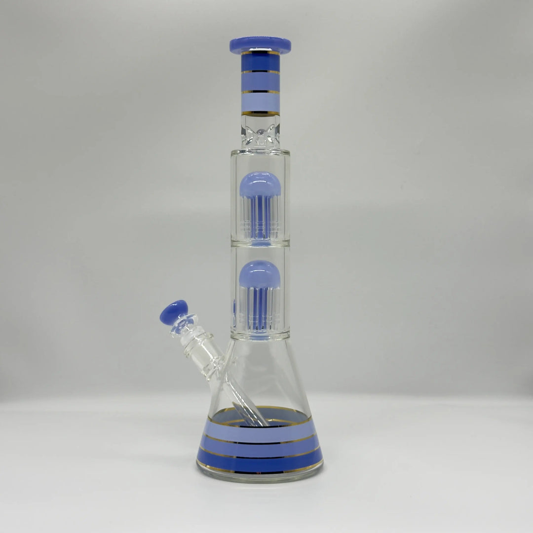 14-Inch Jelly Glass Beaker Bong with Double Percolator