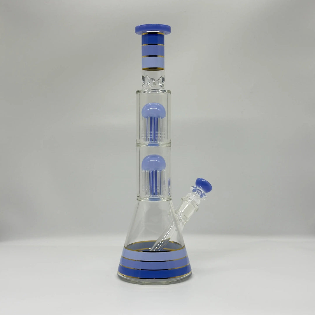 14-Inch Jelly Glass Beaker Bong with Double Percolator
