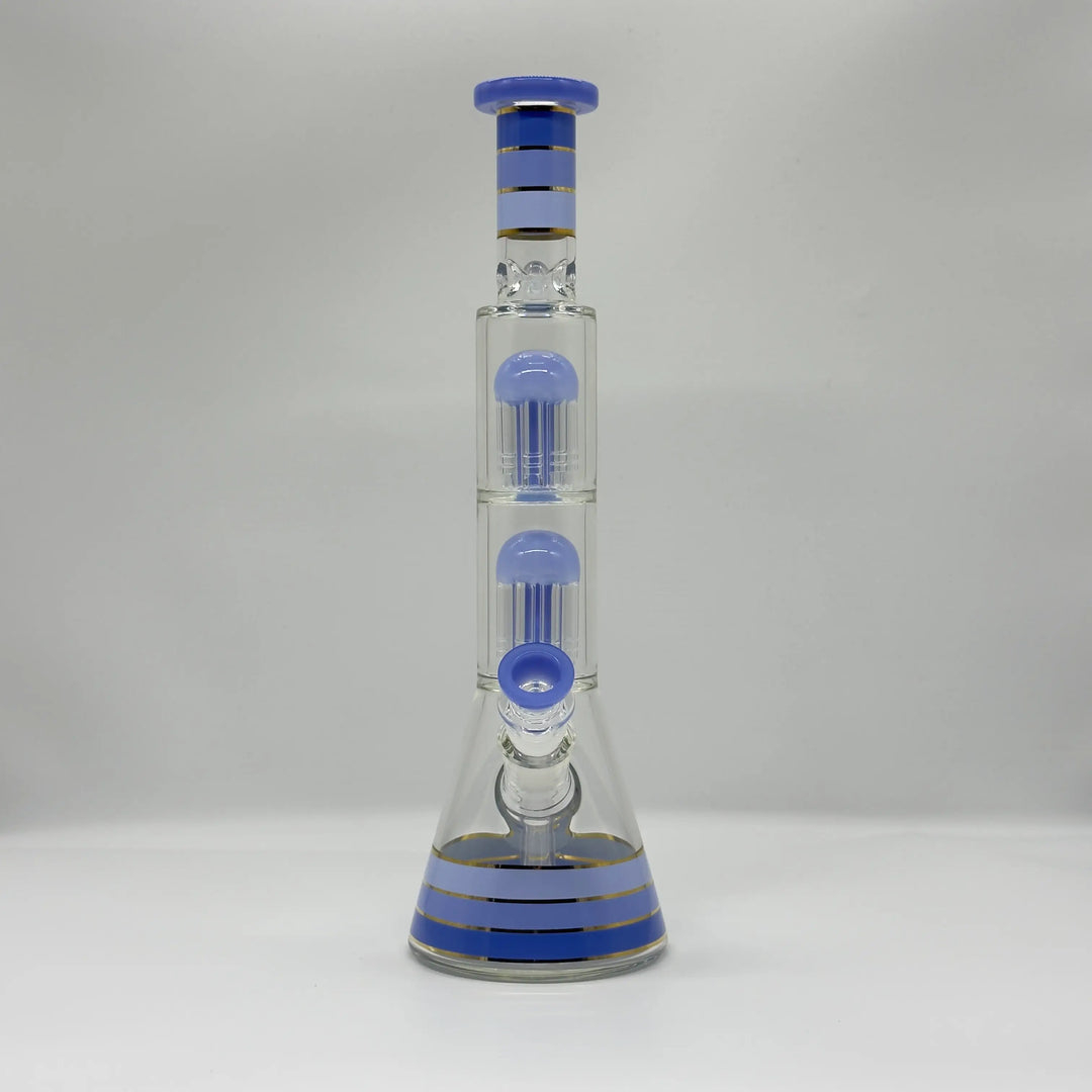 14-Inch Jelly Glass Beaker Bong with Double Percolator