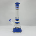Load image into Gallery viewer, 12-Inch Blue-&amp;-Gold Stripe Cheap Glass Beaker Bong
