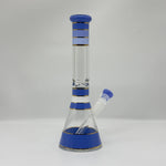 Load image into Gallery viewer, 12-Inch Blue-&amp;-Gold Stripe Cheap Glass Beaker Bong
