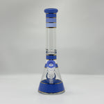 Load image into Gallery viewer, 12-Inch Blue-&amp;-Gold Stripe Cheap Glass Beaker Bong
