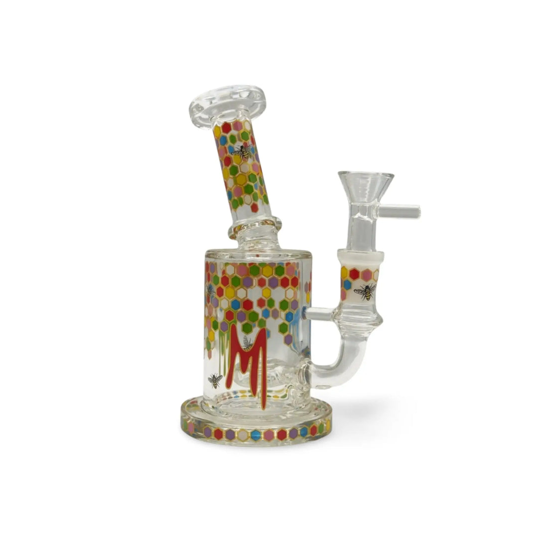Colorful Honeycomb Glass Dab Rig
