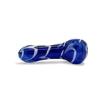 Load image into Gallery viewer, Blue &amp; White Swirl Glass Hand Pipe
