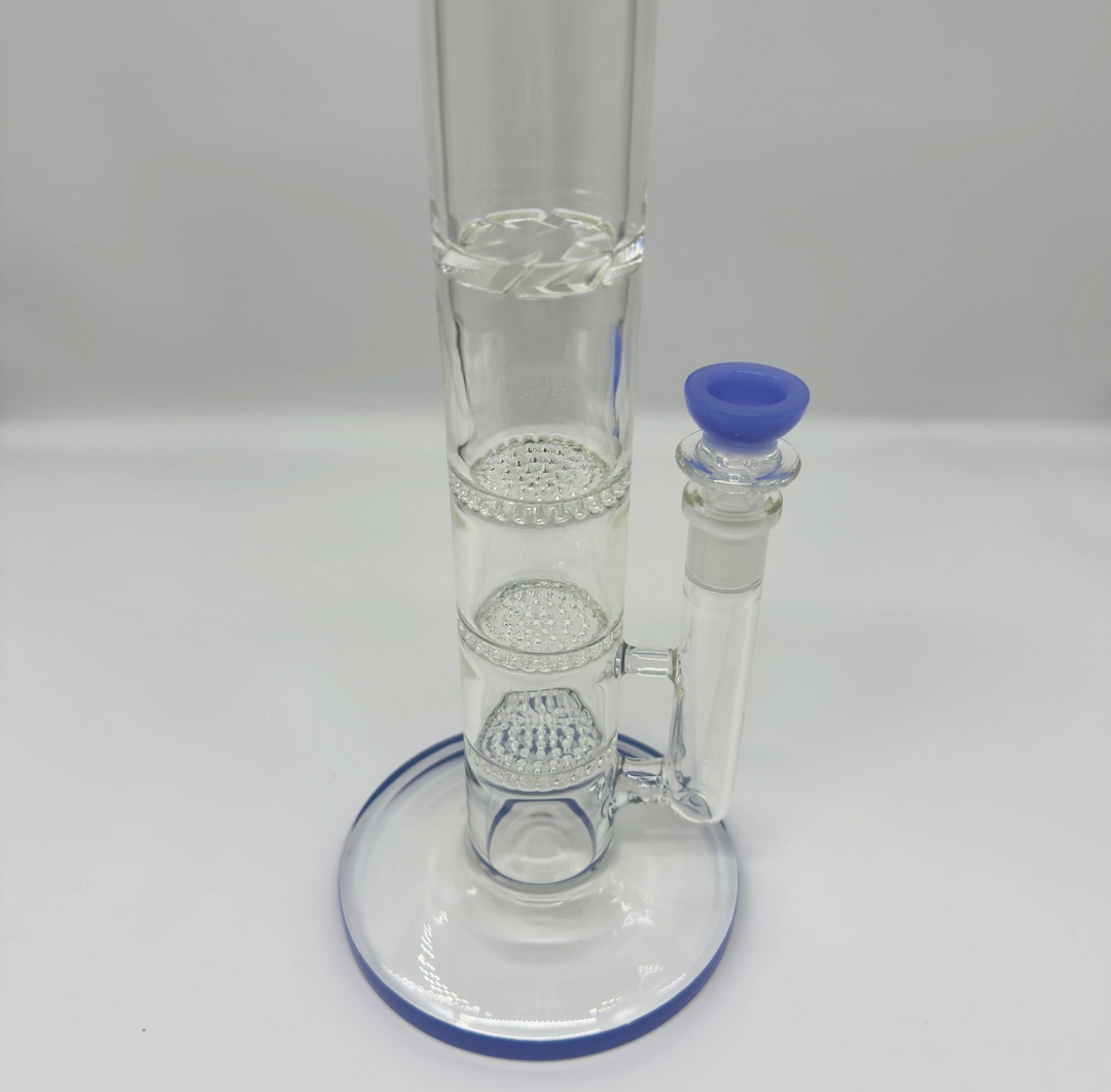 14-Inch Triple Honeycomb Percolator Glass Bong