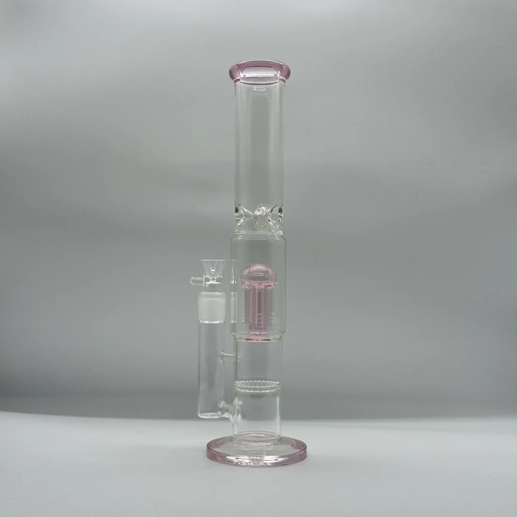 13” Pink Showerhead Honeycomb Percolator Glass Bong