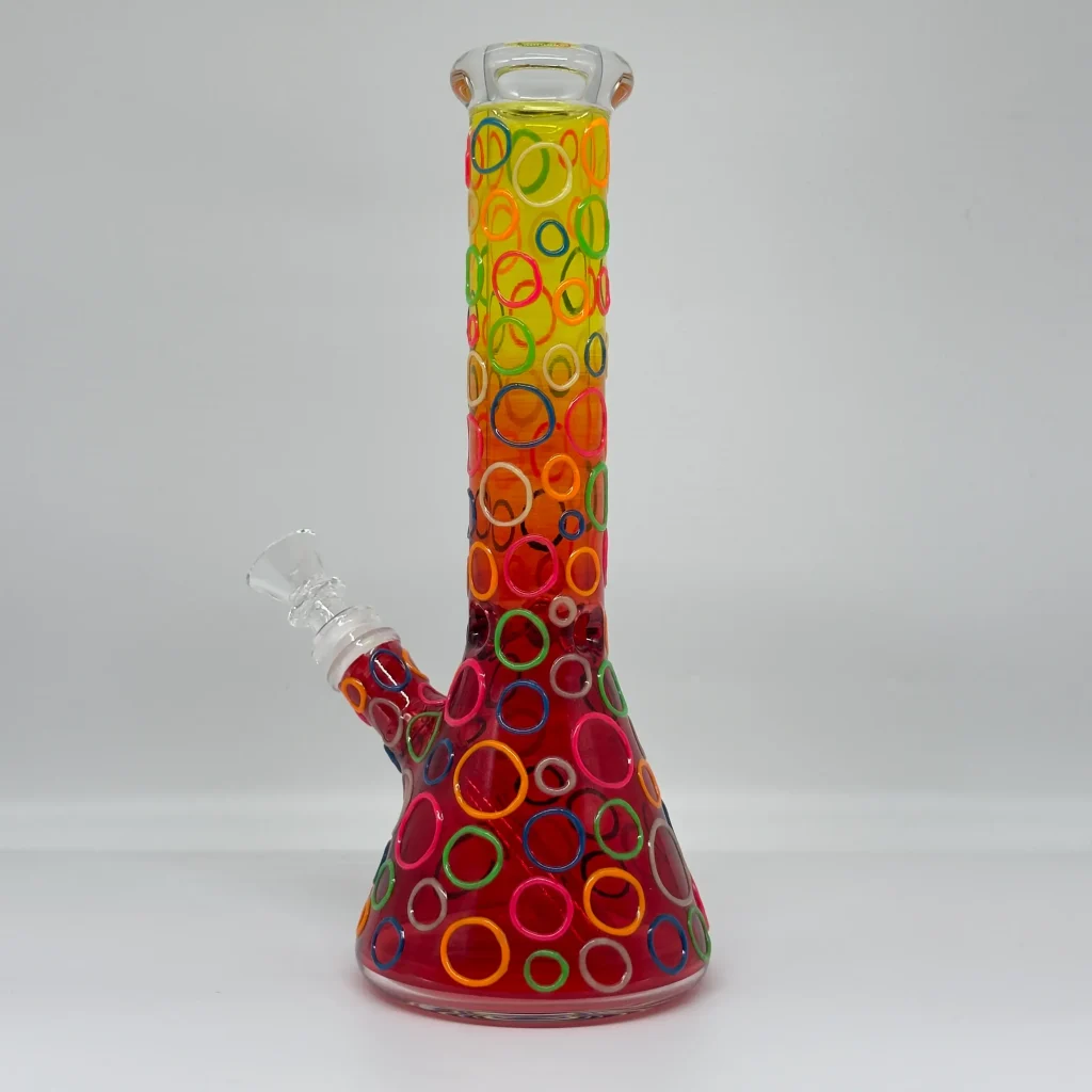 9.8"Glow Polka-Dot Glass Beaker Glow in The dark Bong