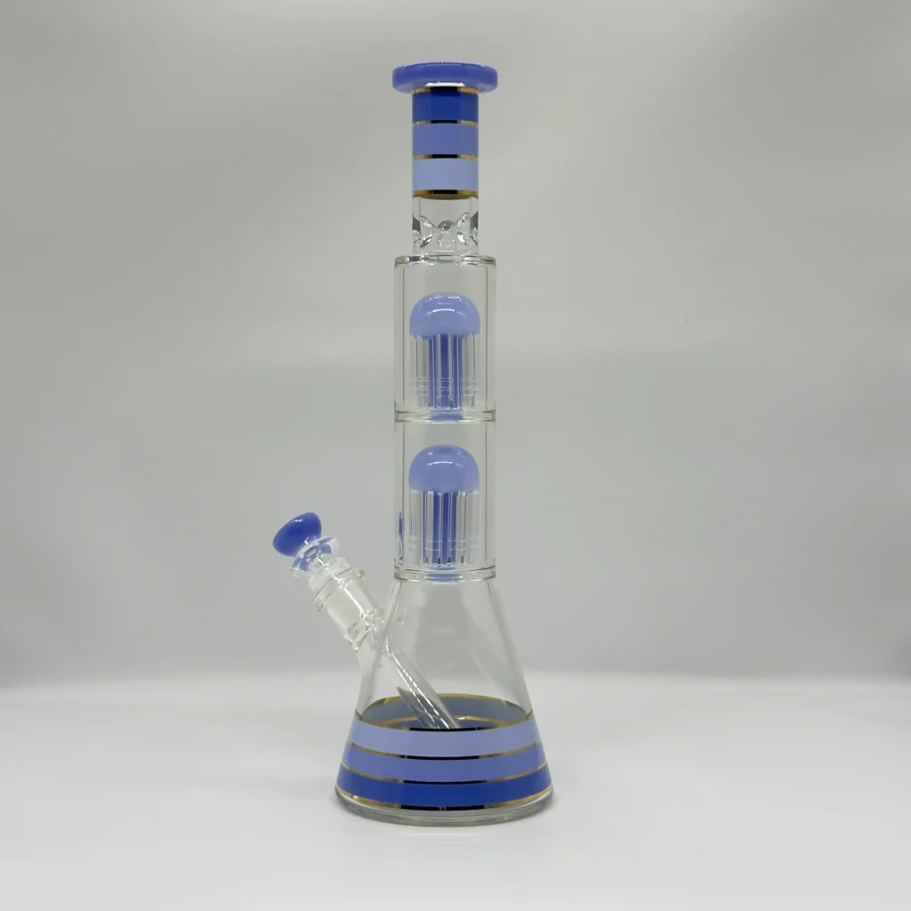 14-Inch Jelly Glass Beaker Bong with Double Percolator