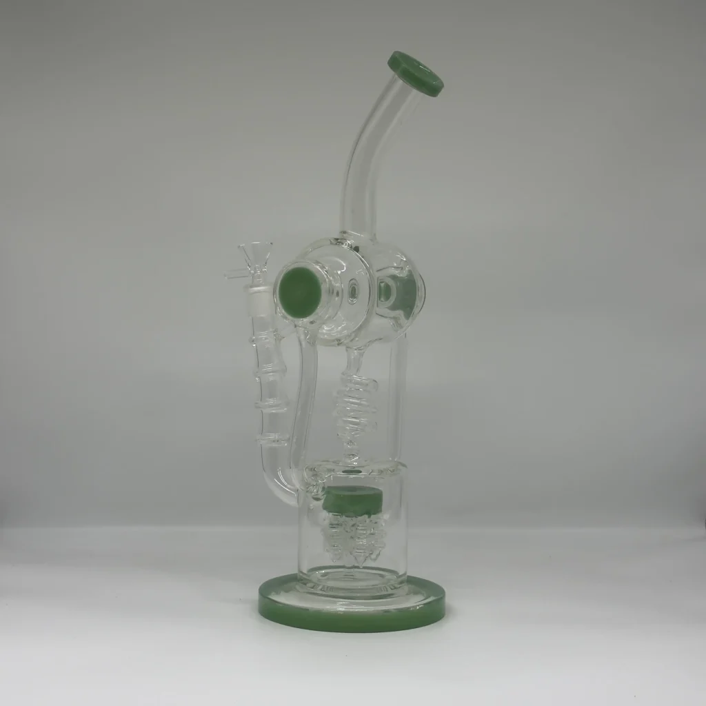15 in Green Recycler Dab Rig Bong