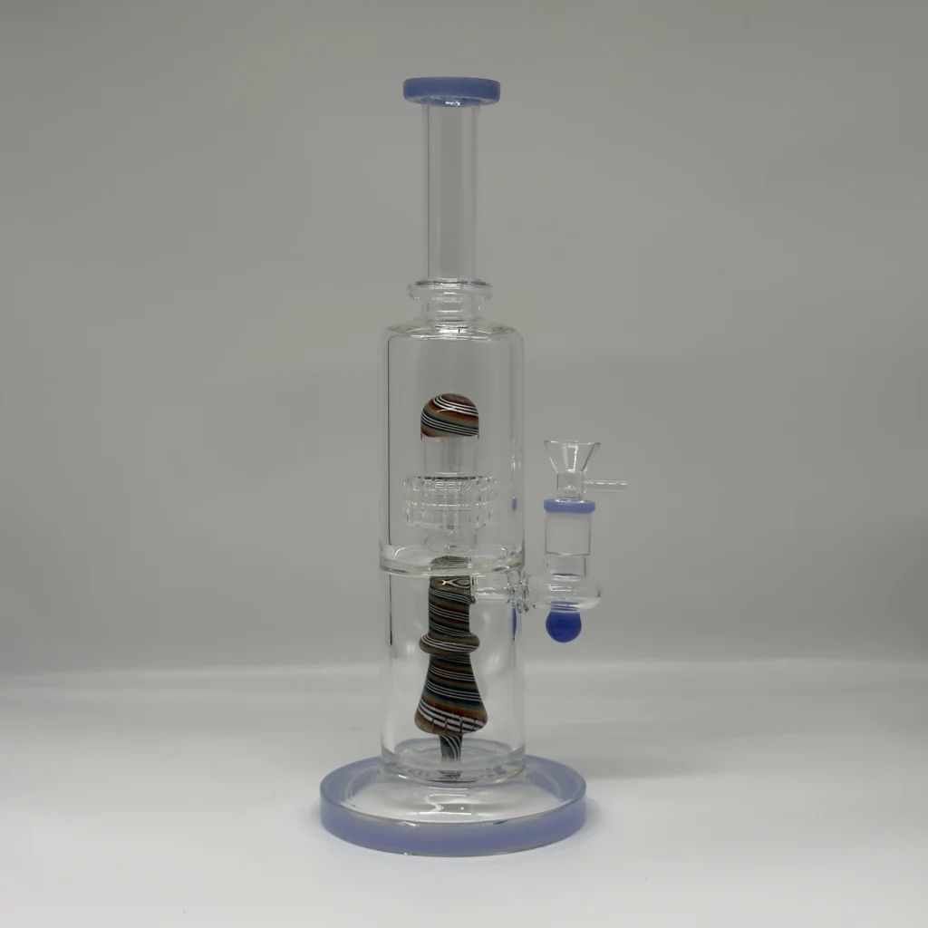 12" Clear Glass Bong with Upper Perc Chamber