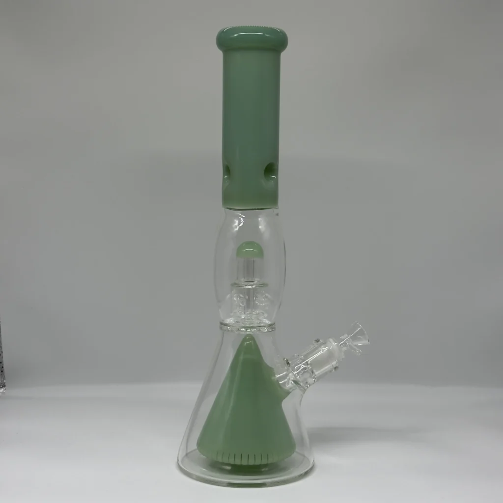 16" Sage Green Dual Perc Beaker Bong