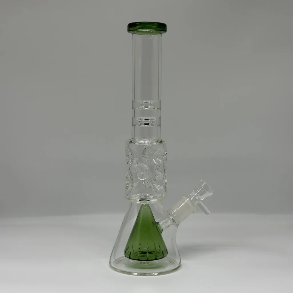12-Inch Beaker Bong with a Green Cone Perc